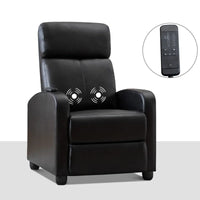 25.6" Wide Modern Soft Breathable Faux Leather Massage Home Theater Individual Seat with Remote Control (Set of 4)