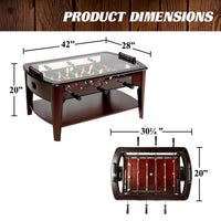 42” Foosball Coffee Table, Soccer, Accessories Included by