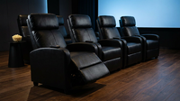 25.6" Wide Modern Soft Breathable Faux Leather Massage Home Theater Individual Seat with Remote Control (Set of 4) — Lifestyle