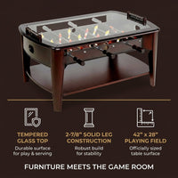 42” Foosball Coffee Table, Soccer, Accessories Included by — Results & Stats