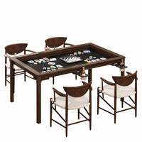 63 In. W 4-6-Player Wood Poker Table with Removable Top and Cup Holders