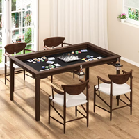 Wood Poker Table Designed for Social Gaming, Removable Dining Top, Cup Holders, Seats 4-6 Players