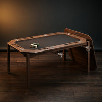63 In. W 4-6-Player Wood Poker Table with Removable Top and Cup Holders — Studio Shot