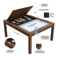 63 In. W 4-6-Player Wood Poker Table with Removable Top and Cup Holders — How It Works