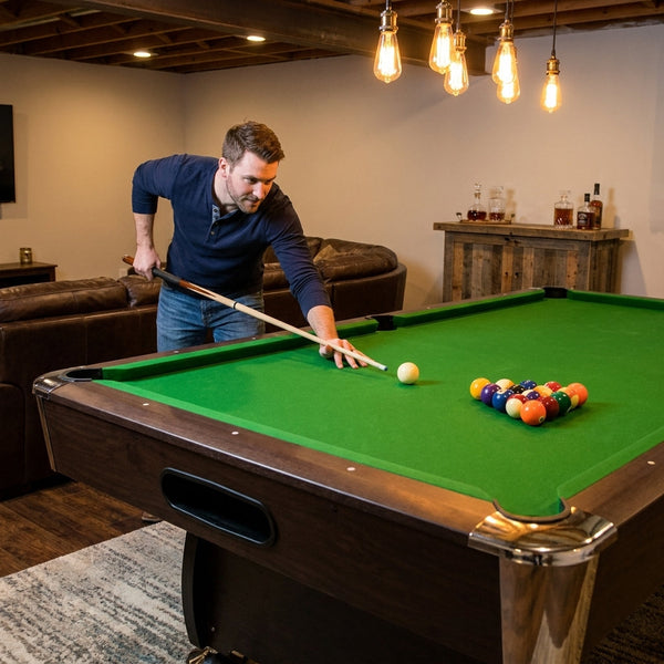 Pool Table Built for Home Entertainment, 8 Foot Full Size, Automatic Ball Return, Complete Accessory Set