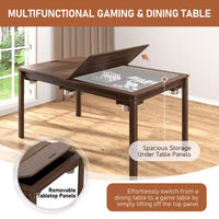 63 In. W 4-6-Player Wood Poker Table with Removable Top and Cup Holders