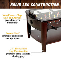 42” Foosball Coffee Table, Soccer, Accessories Included by