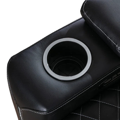 35.4'' Wide Modern Faux Leather Power Recliner Home Theater Individual Seat with Cup Holders