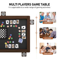 63 In. W 4-6-Player Wood Poker Table with Removable Top and Cup Holders