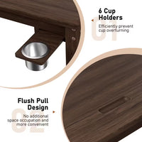 63 In. W 4-6-Player Wood Poker Table with Removable Top and Cup Holders